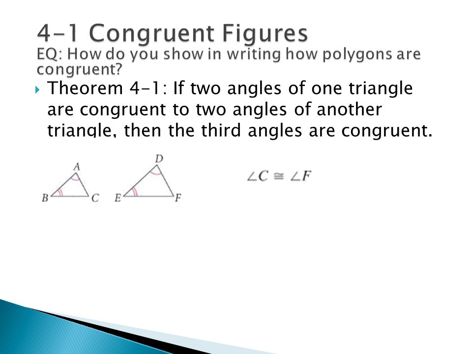 How do you write a congruence statement